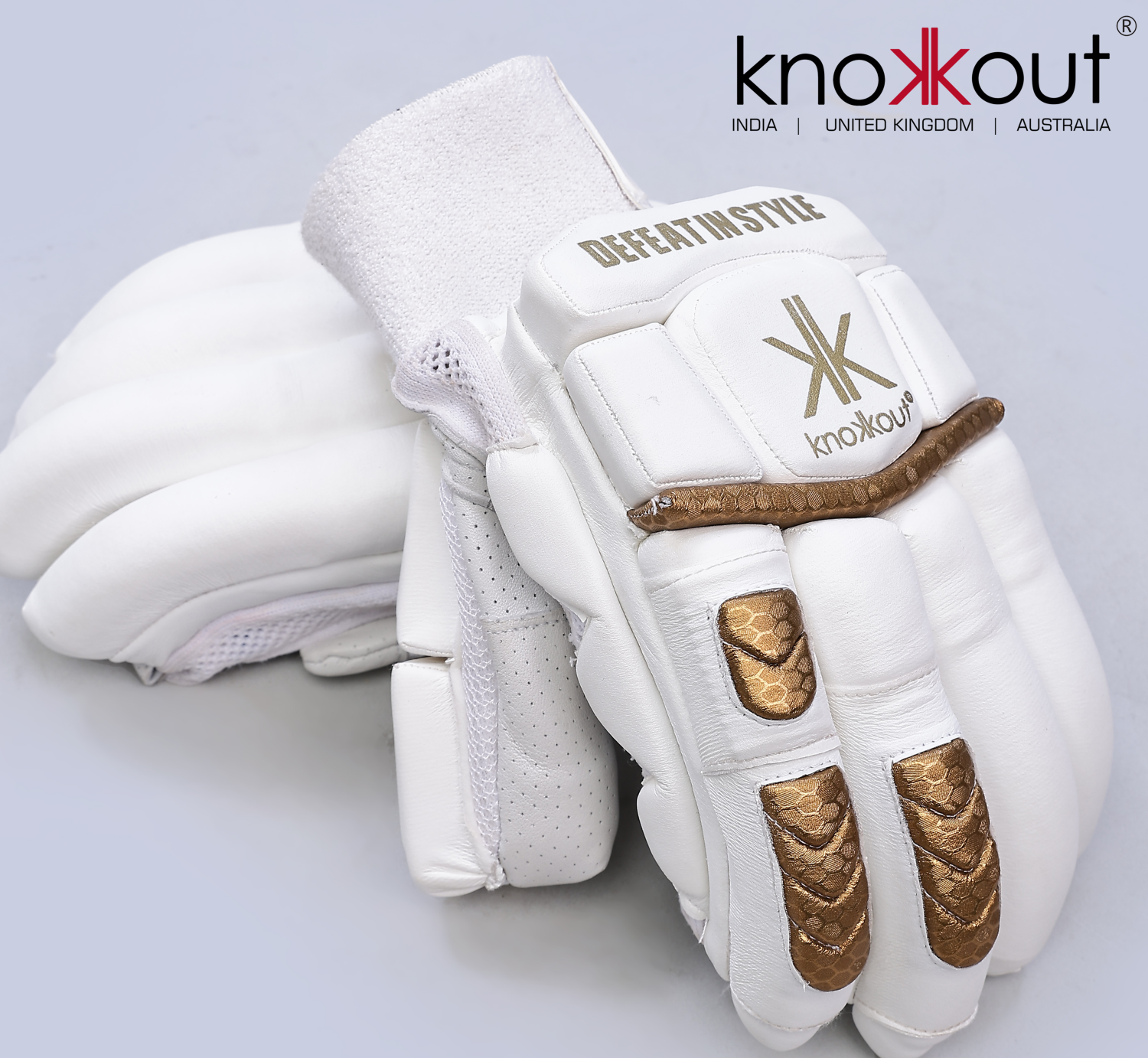 Knokkout White Batting Gloves-2025