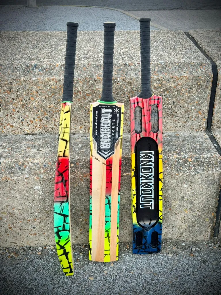 Knokkout Sports Graphic Colored Tennis Ball Cricket Bat – Premium Kashmir Willow